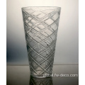 Clear Ribbed Vase home transparent cylinder ribbed glass flower vase Manufactory